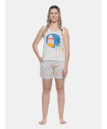 Conjunto Pijama Clássico Regata e Bermuda com Bolsos