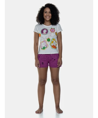 Pijama Baby-Look Manga Curta e Short
