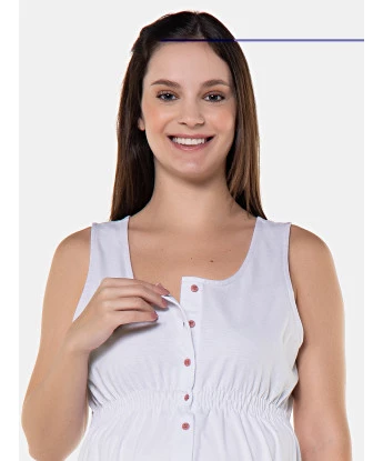 Homewear gestante Curto Blusa regata Botões e short Estampado