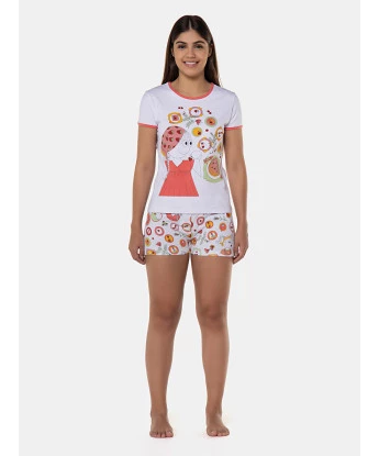 Pijama Sonhart | Pijama Feminino baby-look manga curta e short
