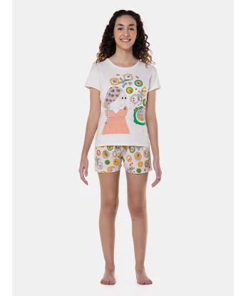 Pijama baby-look manga curta e short