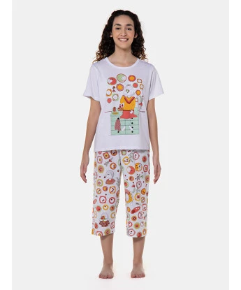 Pijama manga curta e corsário