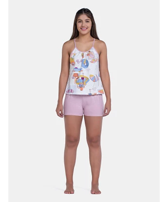 Pijama Curto Sonhart Feminino Regata Alça Fina e Short Rosa