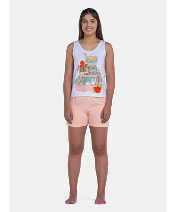 Pijama Feminino Curto Sonhart Regata Média e Short Rosa