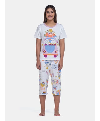 Pijama Manga Curta e Corsário
