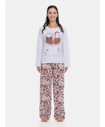 Pijama Feminino Longo Adulto Estampa Pat e Annie