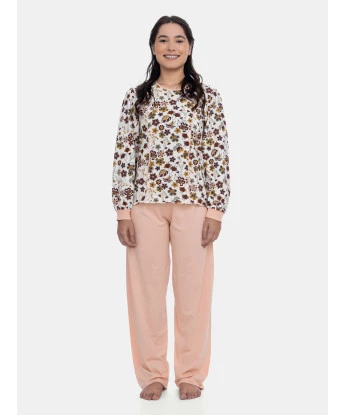 Loja Sonhart Oficial | Pijama Feminino Blusa Manga Longa Floral e Calça Rosa 