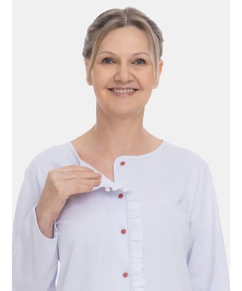 Pijama Feminino Longo Blusa Botões e Calça Floral