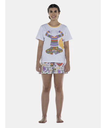 Pijama Feminino Adulto Manga Curta e Short