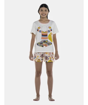 Pijama Feminino Adulto Manga Curta e Short