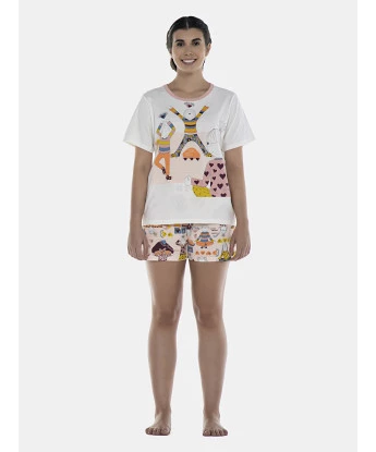 Pijama Feminino Adulto Manga Curta e Short