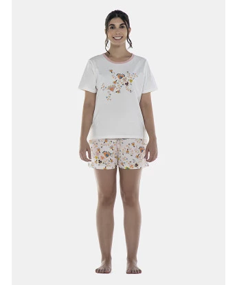 Pijama Feminino Adulto Manga Curta e Short