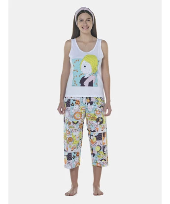 Pijama Feminino Adulto Regata e Corsário