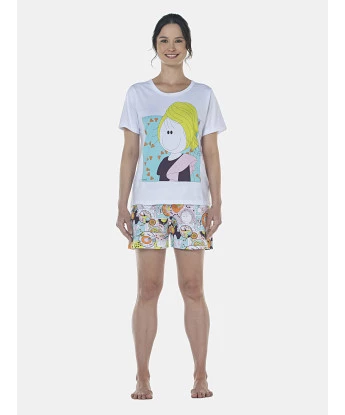Pijama Feminino Adulto Manga Curta e Short
