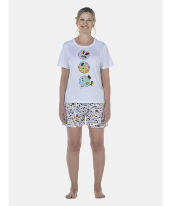 Pijama Feminino Adulto Manga Curta e Short