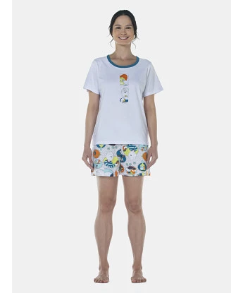 Pijama Feminino Adulto Manga Curta e Short