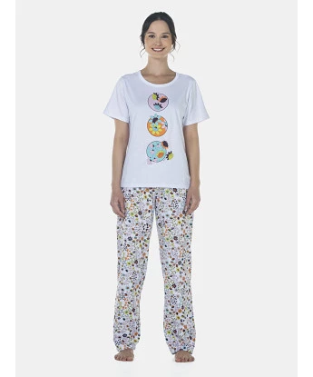 Pijama Feminino Adulto Manga Curta e Calça