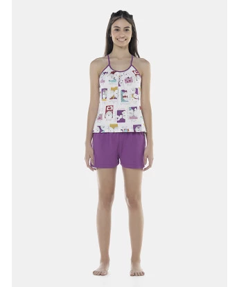 Pijama Feminino Adulto Alça e Short
