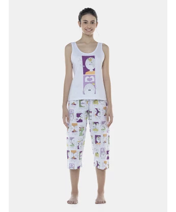 Pijama Feminino Adulto Regata e Corsário