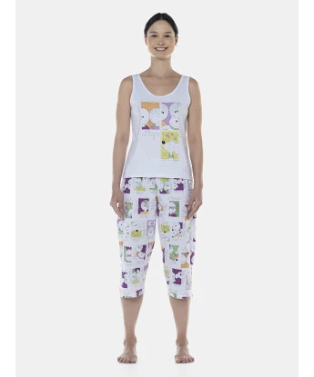 Pijama Feminino Adulto Regata e Corsário