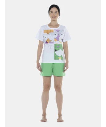 Pijama Feminino Adulto Manga Curta e Short