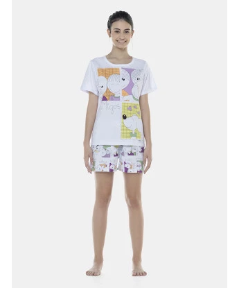 Pijama Feminino Adulto Manga Curta e Short