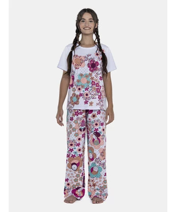 Pijama Feminino Adulto Manga Curta e Calça