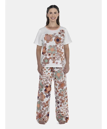 Pijama Feminino Adulto Manga Curta e Calça