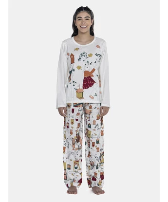 Pijama Feminino Adulto Manga Longa e Calça