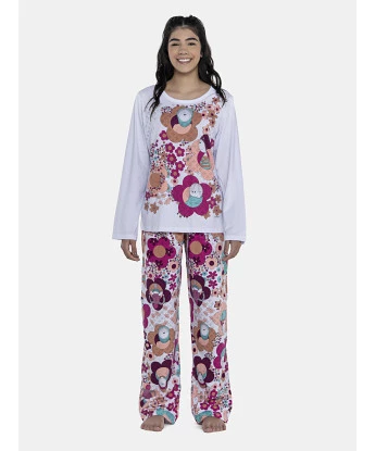 Pijama Feminino Adulto Manga Longa e Calça