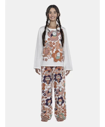 Pijama Feminino Adulto Manga Longa e Calça