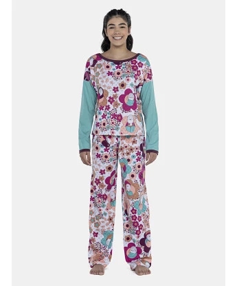 Pijama Feminino Adulto Manga Longa e Calça