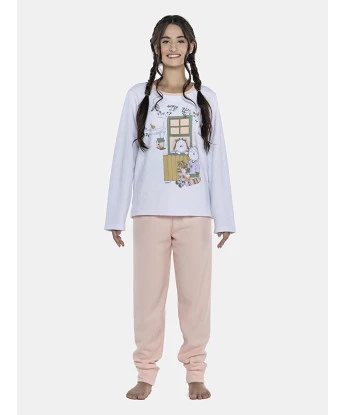 Pijama Feminino Adulto Manga Longa e Calça Plush