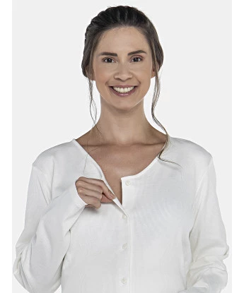 Pijama Feminino Gestante Manga Longa Canelada e Calça