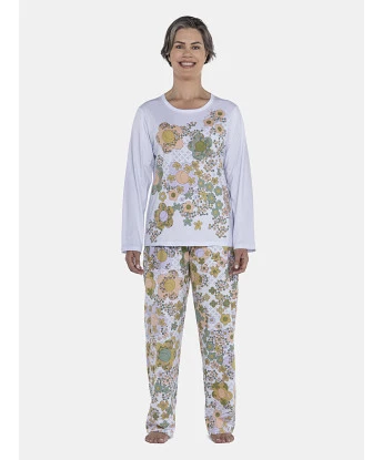 Pijama Feminino Adulto Manga Longa e Calça