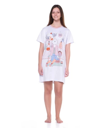 Sonhart Camisão Feminino Manga Curta