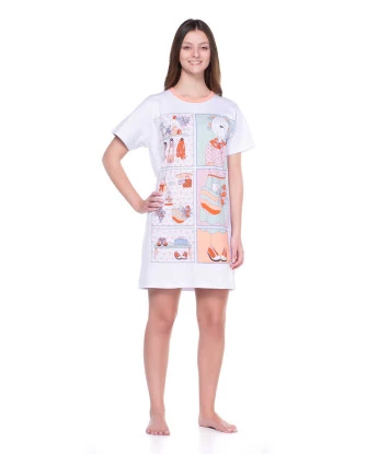 Camisão Feminino Adulto Manga Curta