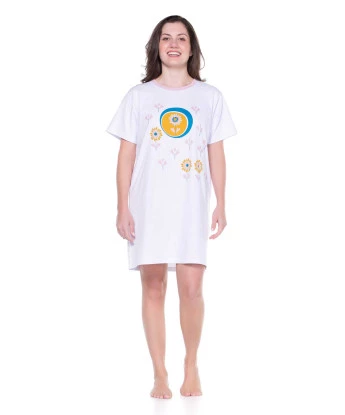 Camisão Feminino Adulto Manga Curta