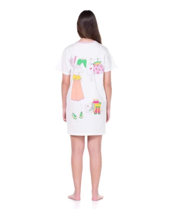 Camisão Feminino Adulto Manga Curta