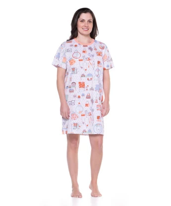 Camisão Feminino Adulto Manga Curta