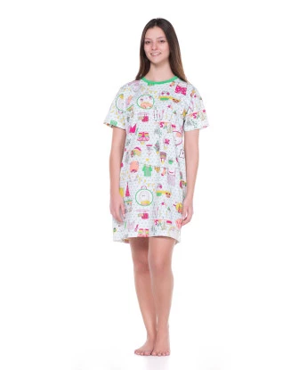 Camisão Feminino Adulto Manga Curta