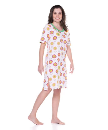 Camisão Feminino Adulto Manga Curta