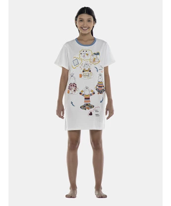 Camisão Feminino Adulto Manga Curta