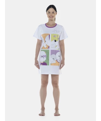 Camisão Feminino Adulto Manga Curta