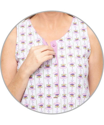 Pijama camisola Sonhart Feminina regata Larga clássica Floral 