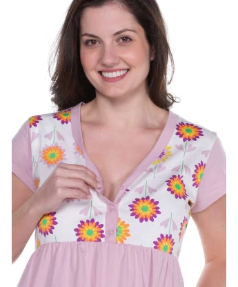 Homewear Feminino camisola gestante manga curta