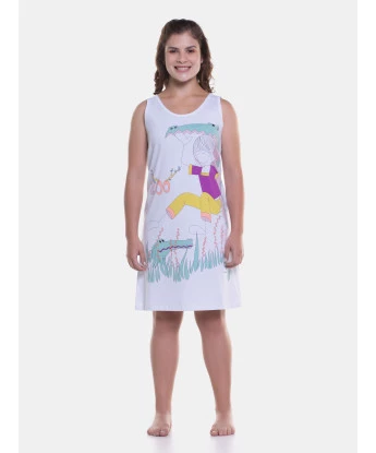 Pijama Sonhart | Camisola Feminina regata Média Estampa Pat