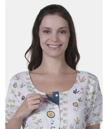 Camisola gestante Sonhart manga curta Botões