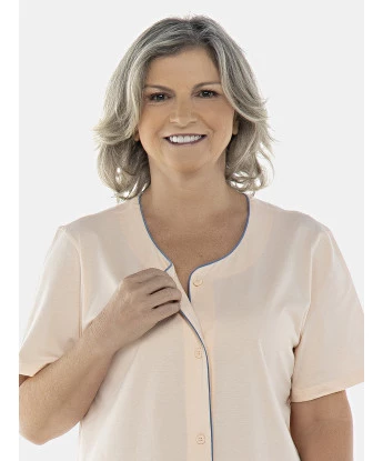Camisola Feminina Adulto Manga Curta Aberta