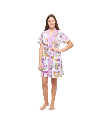 Robe Feminino Adulto Manga Curta